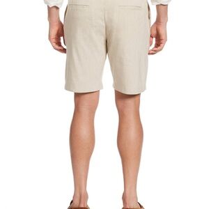 Summer Linen Blend Tan Flat Front Casual Shorts Cubavera 42